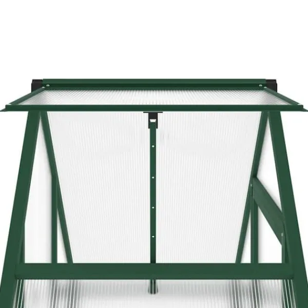 Drivhus^Drivhus med fundamentramme - Vejrbestandig aluminium | Størrelse: 169x58x202 cm | Farve: Grøn