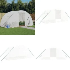 Hot Drivhus med stålstel 8 m² 4x2x2 m hvid - Drivhus - Drivhuse - Home & Living Drivhus