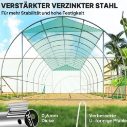 Clearance Drivhus Tunnel, 600x300x197 cm, Grøn Drivhus