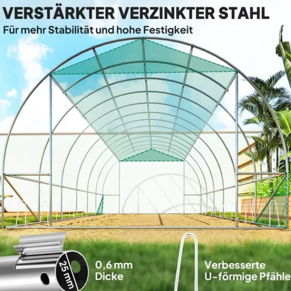 Clearance Drivhus Tunnel, 600x300x197 cm, Grøn Drivhus