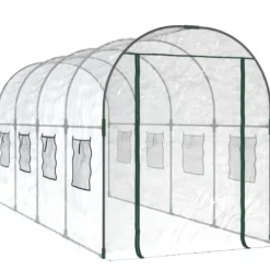 Best Drivhus 160x400x190 cm - PVC og pulverlakeret stål | Farve: Transparent Drivhus