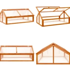 Drivhus^Drivhus 114x80x50 cm fyrretræ brun - Drivhus - Drivhuse - Home & Living