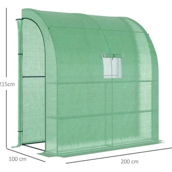 Clearance Drivhus, 200x100x215 cm, Grøn Drivhus