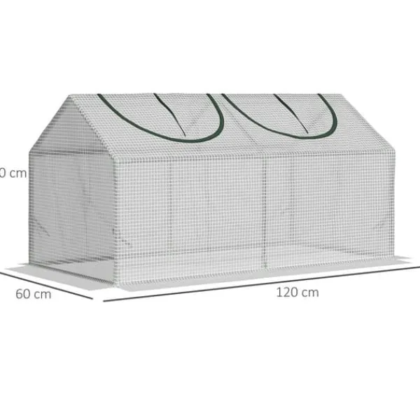 Drivhus, 120x60x60 cm, Hvid Drivhus