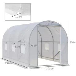 Drivhus^Drivhus, 350x200x200 cm, Hvid