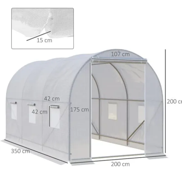 Drivhus^Drivhus, 350x200x200 cm, Hvid