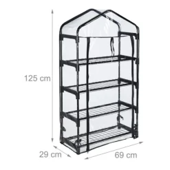 Drivhus, 125x69x29 cm, Sort Drivhus
