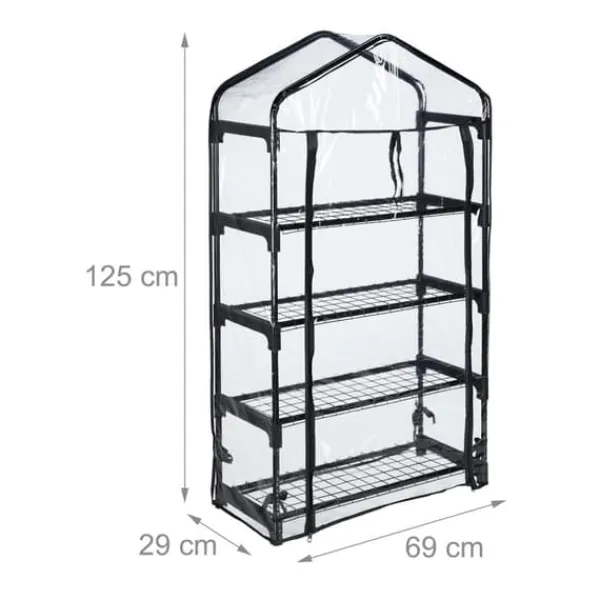 Drivhus, 125x69x29 cm, Sort Drivhus