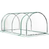 Drivhus^Drivhus 200x100x80 cm, stål/plast, med dør – drivbænk, grøn