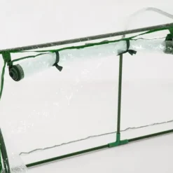 Drivhus^Drivhus 200x100x80 cm, stål/plast, med dør – drivbænk, grøn