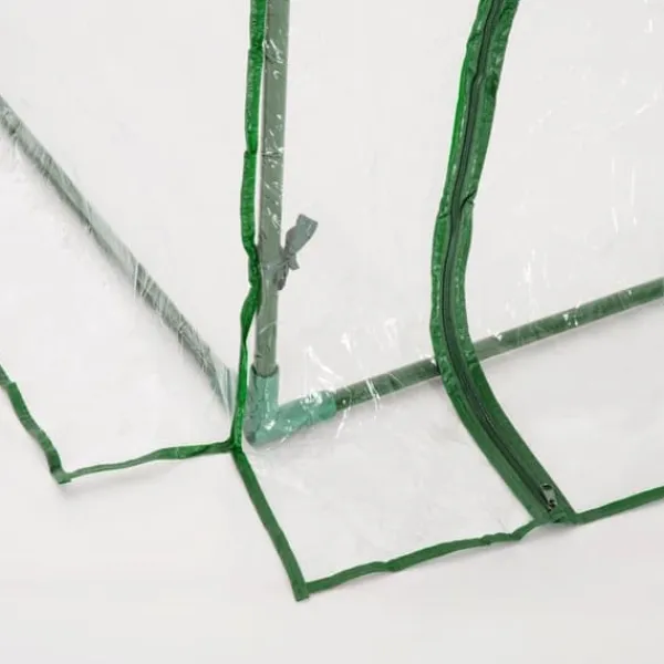 Drivhus^Drivhus 200x100x80 cm, stål/plast, med dør – drivbænk, grøn