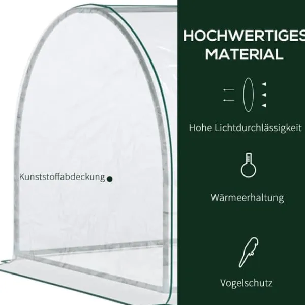 Drivhus^Drivhus 250x100x80 cm, stål/PVC, med dør – drivbænk til planteopdræt