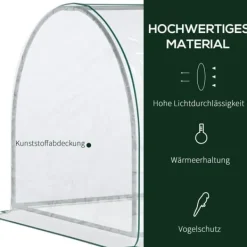 Hot Drivhus 250x100x80 cm, stål/PVC, med dør – drivbænk til planteopdræt Drivhus