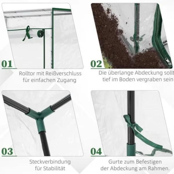 Clearance Drivhus, 100x50x150 cm, Transparent Drivhus