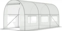 Viking Choice Drivhus^Drivhus 4,5x2x2 meter hvid - med 6 myggenet vinduer - 9m2