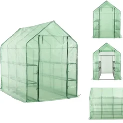 Drivhus^Drivhuse - Living drivhus med 12 hylder 143 x 214 x 196 cm stål
