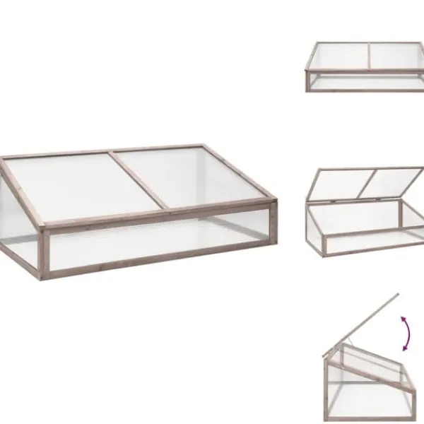 Online Drivhuse - Living drivhus 110x58,5x39 cm grantræ grå Drivhus