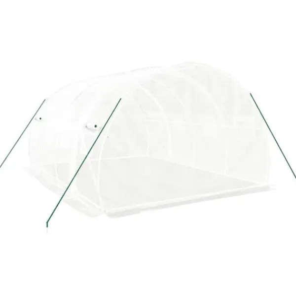 Online Drivhuse - Living drivhus med stålstel 12 m² 4x3x2 m hvid Drivhus