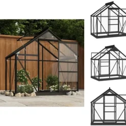 Best Drivhuse - Living glasdrivhus 155x103x191 cm aluminium antracitgrå Drivhus