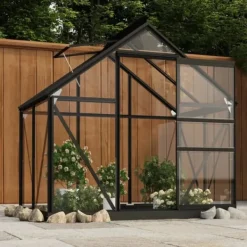 Best Drivhuse - Living glasdrivhus 155x103x191 cm aluminium antracitgrå Drivhus