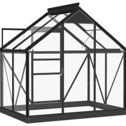 Best Drivhuse - Living glasdrivhus 155x103x191 cm aluminium antracitgrå Drivhus