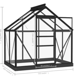 Best Drivhuse - Living glasdrivhus 155x103x191 cm aluminium antracitgrå Drivhus