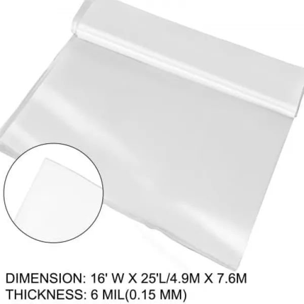 Drivhus^Drivhusfilm 490x760 cm Klar Polyethylen 6 Mil, UV-resistent
