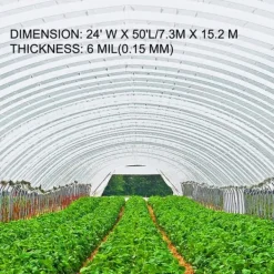Drivhus^Drivhusfilm 24x50 fod i polyethylen - holdbare og vejrbestandige plastløsninger til dit drivhus.