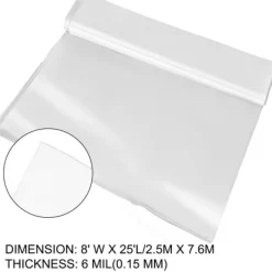 Drivhus^Drivhusfilm, 8x25 fod polyethylen til drivhus. Holdbar plast til optimal vækst!