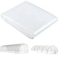 Drivhus^Drivhusfolie 6x10 m, vandtæt med UV-beskyttelse, ekstra tyk, transparent