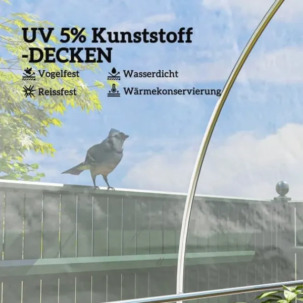 Outlet Drivhusfolie 6x10 m, vandtæt med UV-beskyttelse, ekstra tyk, transparent Drivhus