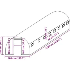 Drivhus^Drivhusovertræk 36 m² - Beskyt dine planter | Størrelse: 3x12x2 m | Farve: Transparent