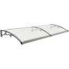 Skure, Garager & Carports^Dørmarkise & Døroverdækning - Buet Regnskærm - 200×60 cm - Aluminiumlegering + PVC - Bæreevne 200 kg - −35–120 °C - Klar Plade, Sølvramme