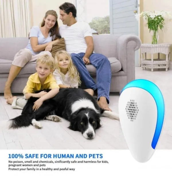Sale Dual Ultrasonic Myggskrämma med LED Insektmiddel & Dyreafvisende Middel