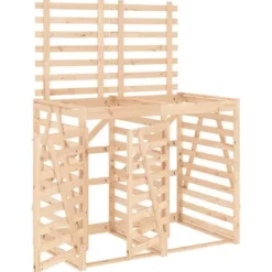 Sale Dubbel sopkärlsskjul i massiv furu - Ventilerad design | Färg: Natur | Storlek: Standard Skure, Garager & Carports