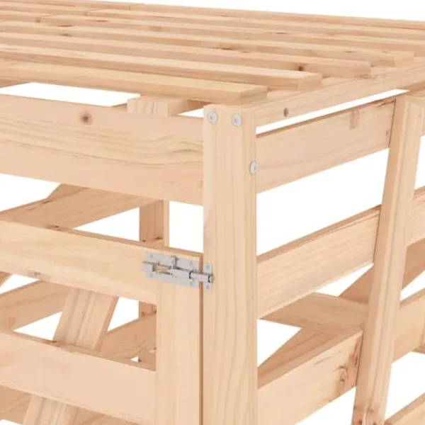 Sale Dubbel sopkärlsskjul i massiv furu - Ventilerad design | Färg: Natur | Storlek: Standard Skure, Garager & Carports