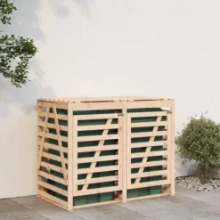 Sale Dubbel sopkärlsskjul i massiv furu - Ventilerad design | Färg: Natur | Storlek: Standard Skure, Garager & Carports