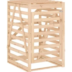 Sale Dubbel sopkärlsskjul i massiv furu - Ventilerad design | Färg: Natur | Storlek: Standard Skure, Garager & Carports