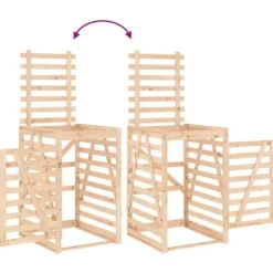 Sale Dubbel sopkärlsskjul i massiv furu - Ventilerad design | Färg: Natur | Storlek: Standard Skure, Garager & Carports