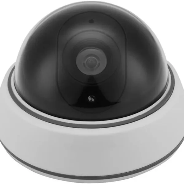 Falske Overvågningskameraer^Dummy-kamera - LINK2HOME - Dome - Blinkende rød LED - Nem installation - Trådløs