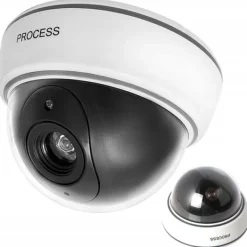 Falske Overvågningskameraer^Dummy-kamera dome LED IR Large – realistisk legetøjskamera med blinkende rød LED, væg- og loftmontering