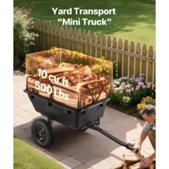 Haveværktøj^Dump Trailer 10 cu. ft, 500 lbs trækbare plastikhavetrailervogn, til ATV