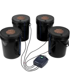 Kit Til Plante- & Urtedyrkning^DWC Hydroponics Vækstsystem, Deep Water Culture, 4 Spande med Luftpumpe, Effektiv Vanding, Hurtig Vækst
