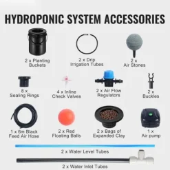 Kit Til Plante- & Urtedyrkning^DWC Hydroponics Vækstsysten, Dybvandskultur med Top Drip, 2 Spande, Effektiv Vanding, Robust Design