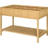 Hot Dyrkningsbord med 8 rum & afløb, hylde, massivt grantræ, 110x46x76 cm Plantningsbænke