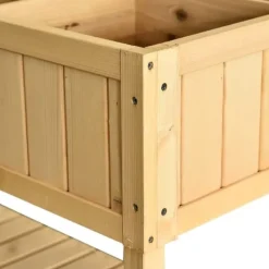 Hot Dyrkningsbord med 8 rum & afløb, hylde, massivt grantræ, 110x46x76 cm Plantningsbænke