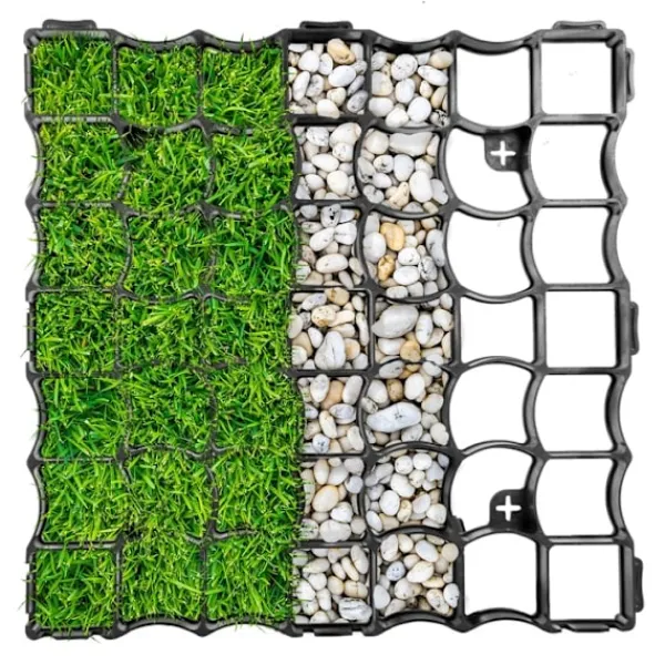 Outlet ECO haveespalier, parkering, indkørsel, 50x50x3cm, 10 stk. GEOKRATA, sort Havedekorationer
