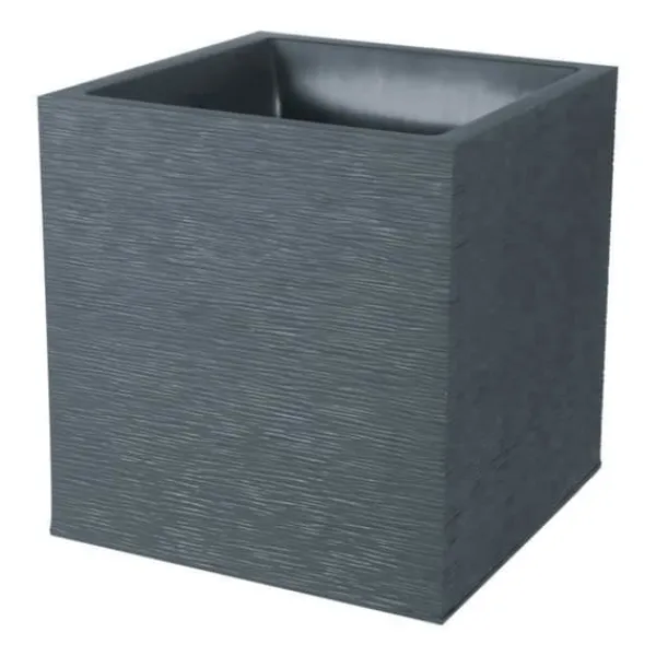Krukker & Plantebeholdere^EDA Fyrkantig Kruka Grafit - 39 x 39 x 43 cm - 31 L - Träkolsgrå