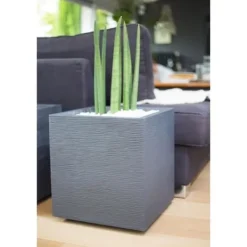Krukker & Plantebeholdere^EDA Fyrkantig Kruka Grafit - 39 x 39 x 43 cm - 31 L - Träkolsgrå