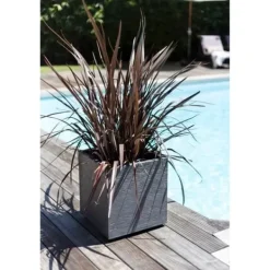Krukker & Plantebeholdere^EDA Fyrkantig Kruka Grafit - 39 x 39 x 43 cm - 31 L - Träkolsgrå